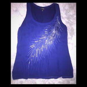 Express Electric Blue Blouse w/pattern